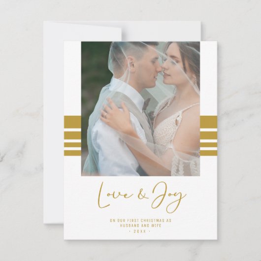 Aangepaste Passen getrouwd voor eerste kerstmis Feestdagenkaart (Voorkant)