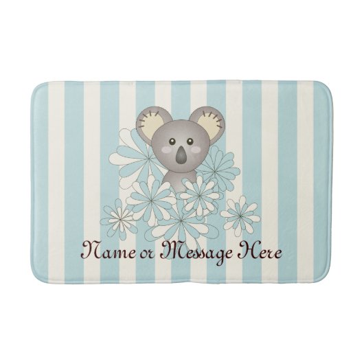 Aangepaste pasta Blue Stripe Baby Koala Kinder Badmat (Voorkant)