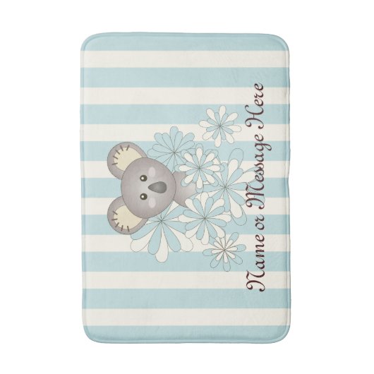 Aangepaste pasta Blue Stripe Baby Koala Kinder Badmat (Voorkant Verticaal)
