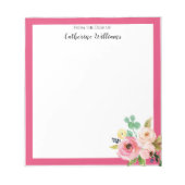 Aangepaste pasta Floral Boho Name Stationery Notitieblok (Voorkant)