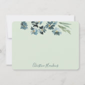 Aangepaste pasta Sage Green Blue Waterverf Notitiekaartje (Voorkant)