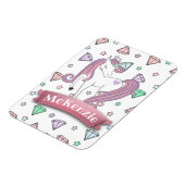 Aangepaste pasta Unicorn | Pareltjes met diamant Magneet (Linkerzijde)