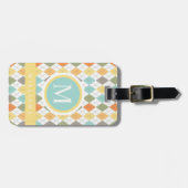 Aangepaste Pastel Blauw Groen Geel Rood Argyle pat Bagagelabel (Voorkant horizontaal)