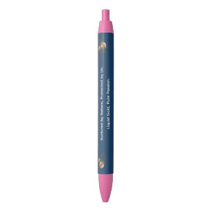 Aangepaste Pastel Blauw & Paarse Mooie Bloem Balpe Blauwe Inkt Pen