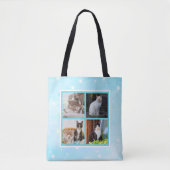Aangepaste pastel blauwe foto tote bag (Voorkant)