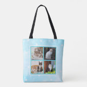 Aangepaste pastel blauwe foto tote bag (Achterkant)