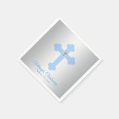 Aangepaste Pastel Blauwe Jongen Kruis DOOP DOOP Servetten (Hoek)