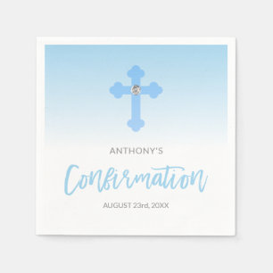 Aangepaste Pastel Blue Boy Cross-BEVESTIGING Servet