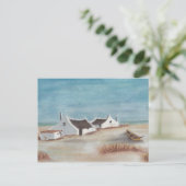 Aangepaste Pastel Cape Cottage Tekening Briefkaart (Staand voorkant)
