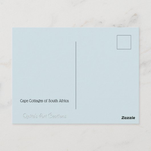 Aangepaste Pastel Cape Cottage Tekening Briefkaart (Achterkant)