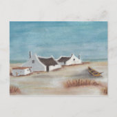 Aangepaste Pastel Cape Cottage Tekening Briefkaart (Voorkant)