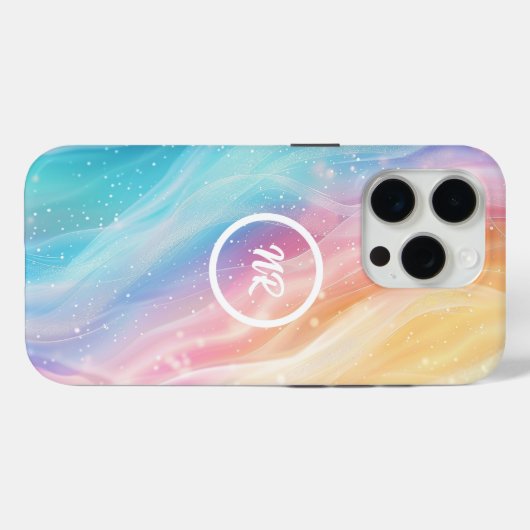 aangepaste pastel gekleurde iPhone case (Achterkant (horizontaal))