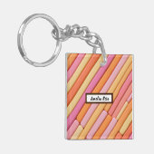 Aangepaste pastel geometrische acryl Sleutelhanger (Voorkant Links)