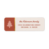 Aangepaste pastel & gouden kerstboom retouradres etiket (Voorkant)