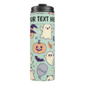 Aangepaste pastel Halloween patroon Spooky Ghost Thermosbeker (Voorkant)