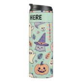 Aangepaste pastel Halloween patroon Spooky Ghost Thermosbeker (Geroteerd rechts)