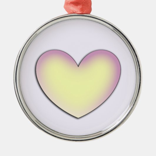 Aangepaste Pastel Hart Metalen Ornament (Voorkant)