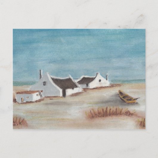 Aangepaste Pastel Kaapse Huisie Tekening Briefkaart (Voorkant)