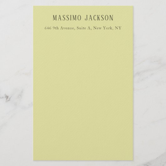Aangepaste pastel kleur gepersonaliseerde minimali briefpapier (Voorkant)