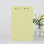 Aangepaste pastel kleur gepersonaliseerde minimali briefpapier (Staand voorkant)