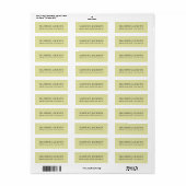 Aangepaste pastel kleur gepersonaliseerde minimali etiket (Full Sheet)