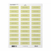 Aangepaste pastel kleur gepersonaliseerde minimali etiket (Full Sheet)