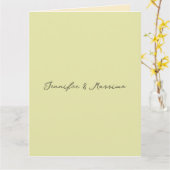 Aangepaste pastel kleur gepersonaliseerde minimali kaart (Gele Bloem)