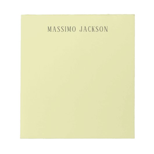 Aangepaste pastel kleur gepersonaliseerde minimali notitieblok (Voorkant)
