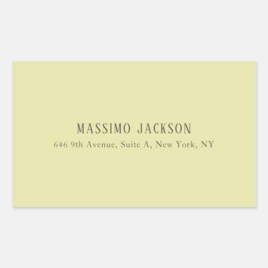 Aangepaste pastel kleur gepersonaliseerde minimali rechthoekige sticker (Voorkant)
