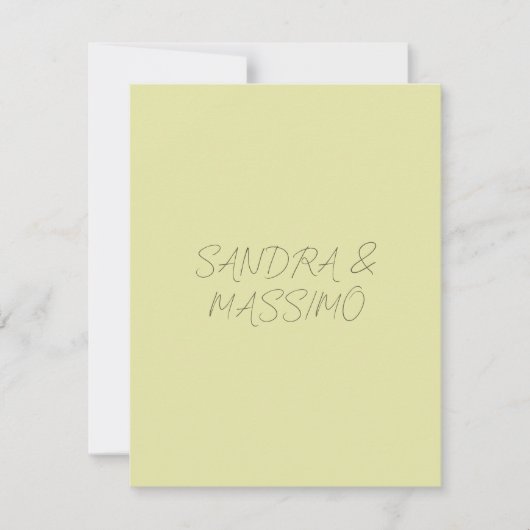 Aangepaste pastel kleur gepersonaliseerde minimali RSVP kaartje (Voorkant)