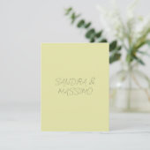 Aangepaste pastel kleur gepersonaliseerde minimali RSVP kaartje (Staand voorkant)