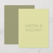 Aangepaste pastel kleur gepersonaliseerde minimali RSVP kaartje (Voorkant / Achterkant)