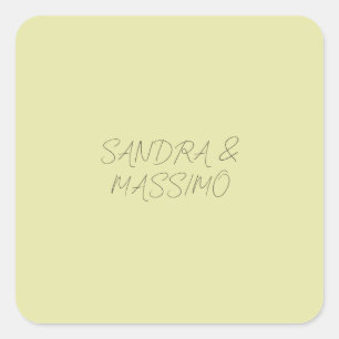 Aangepaste pastel kleur gepersonaliseerde minimali vierkante sticker