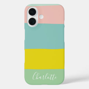 Aangepaste Pastel Kleurenblok Moderne Minimalistis iPhone 16 Hoesje