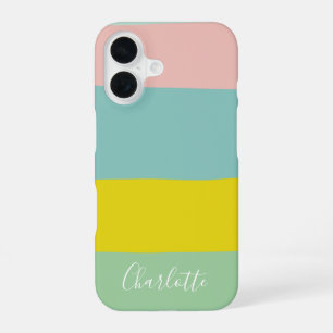 Aangepaste Pastel Kleurenblok Moderne Minimalistis iPhone 16 Hoesje