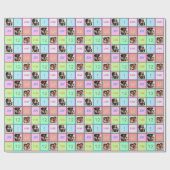 Aangepaste Pastel Kleurrijke Pleinen met Tekst, 3 Cadeaupapier (Vlak)