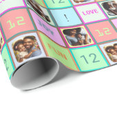 Aangepaste Pastel Kleurrijke Pleinen met Tekst, 3 Cadeaupapier (Rol Hoek)