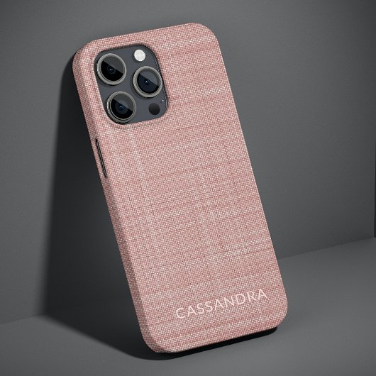 Aangepaste Pastel Licht Stof Roze Blush Roze Kleur iPhone Hoesje