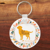 Aangepaste pastel oranje labrador retriever sleute sleutelhanger (Voorkant)
