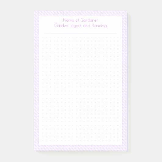Aangepaste pastel Paarse Dot Grid Garden Indeling Post-it® Notes (Voorkant)