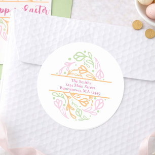 Aangepaste pastel Paaseieren retouradreslabels Vierkante Sticker