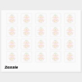Aangepaste pastel Paaseieren retouradreslabels Vierkante Sticker (Vel)