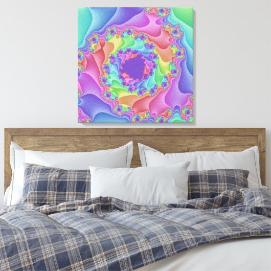 Aangepaste pastel regenboog spiraal canvas kunst (Insitu (Slaapkamer))