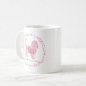Aangepaste pastel roze cavaler silhouet mok  (Voorkant links)