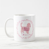 Aangepaste pastel roze cavaler silhouet mok  (Links)