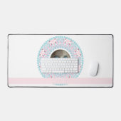 Aangepaste  Pastel Roze en Blauwe Mandala Lijst Bureaumat (Keyboard & Muis)