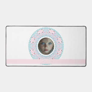 Aangepaste  Pastel Roze en Blauwe Mandala Lijst Bureaumat