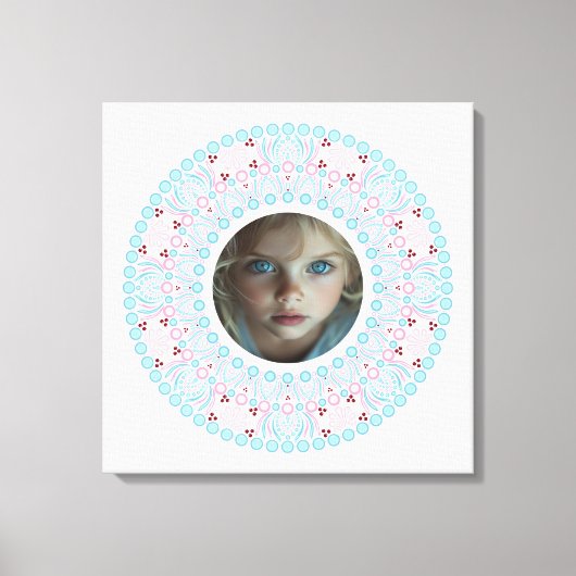 Aangepaste  Pastel Roze en Blauwe Mandala Lijst Canvas Afdruk (Voorkant)