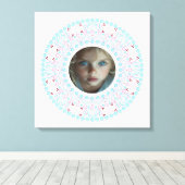Aangepaste  Pastel Roze en Blauwe Mandala Lijst Canvas Afdruk (Insitu (Houten vloer))