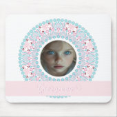 Aangepaste  Pastel Roze en Blauwe Mandala Lijst Muismat (Voorkant)